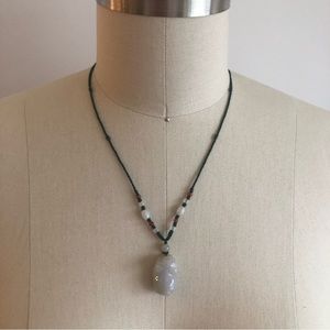 Jade Zodiac Year of Pig Boar Pendant Necklace